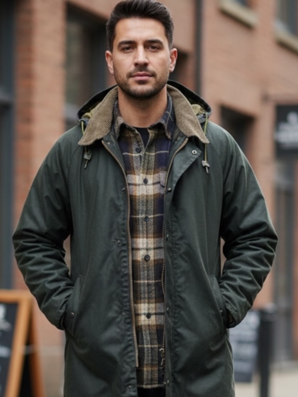 Men’s Vintage Westfield Waxed Canvas Jacket with Corduroy Collar